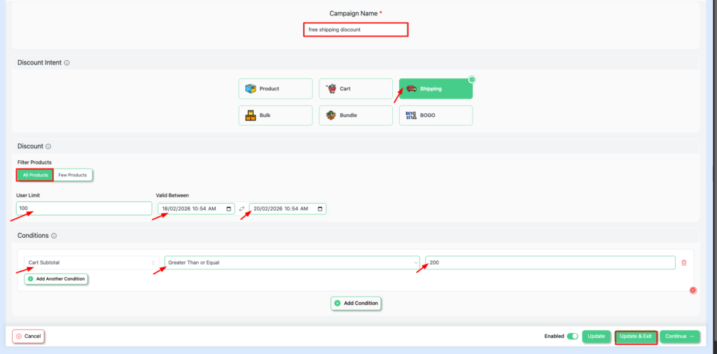 Setting up advanced free shipping conditions with Disco plugin